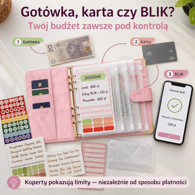 Planowanie wydatków gotówką, kartą i BLIK-iem