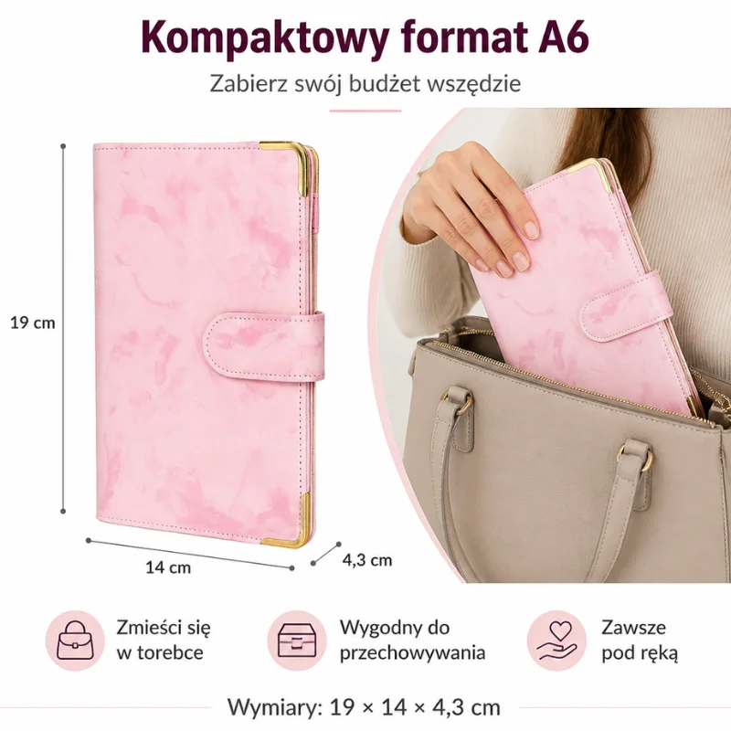 Format A6 — planer Kopertowo mieści się w torebce